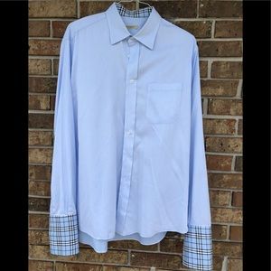 Men’s Burberry Plaid Cufflink Dress Shirt